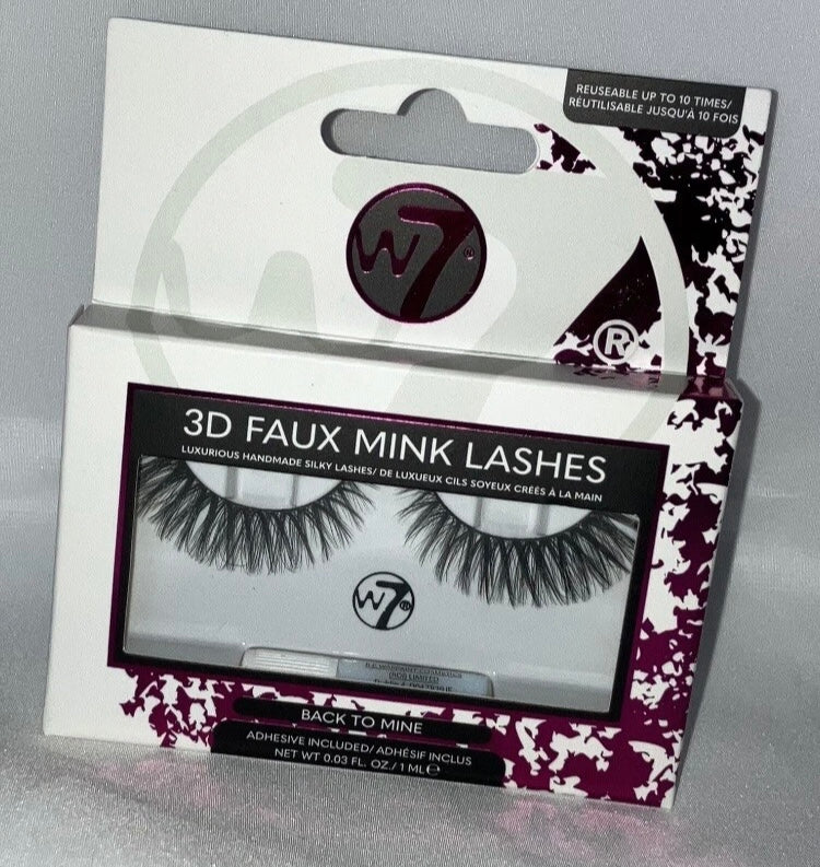W7 False 3D Faux Mink Lashes - adhesive included / reusable (back to mine)