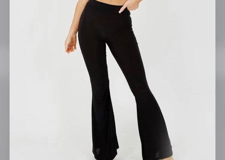 Scrunch Back Flared Slinky Trousers