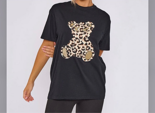 Woman’s Leopard Print T-Shirt /Teddy T shirt /Oversized