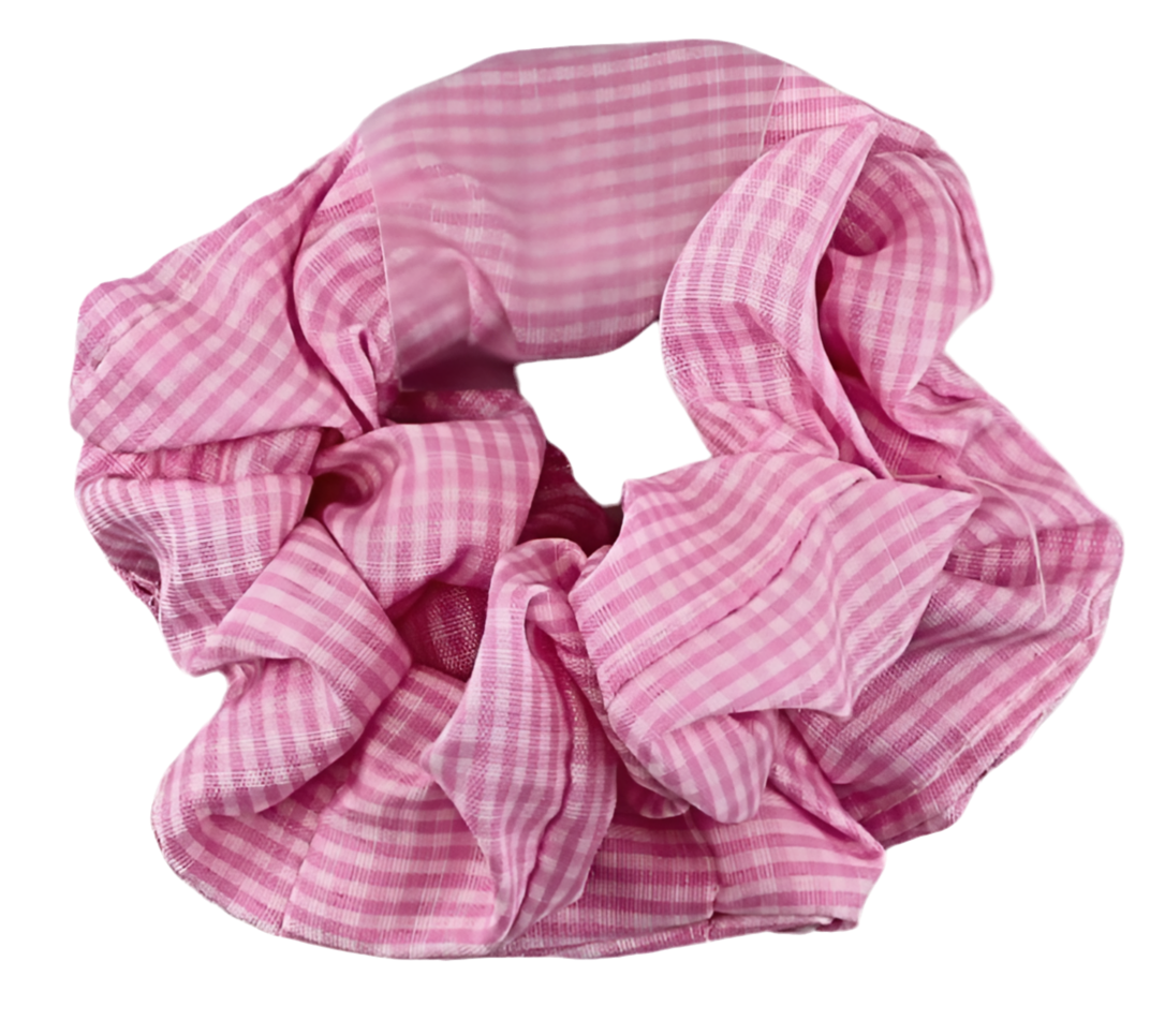 Fabric Scrunchies - Pink Tartan