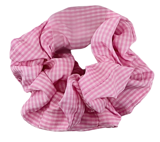 Fabric Scrunchies - Pink Tartan