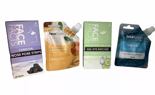 Limited time offer - Facefacts bundle - Nose strips / sea salt scrub / peach facial scrub / gel eye patch’s